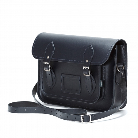 Zatchels Classic Satchel Navy 13-inch